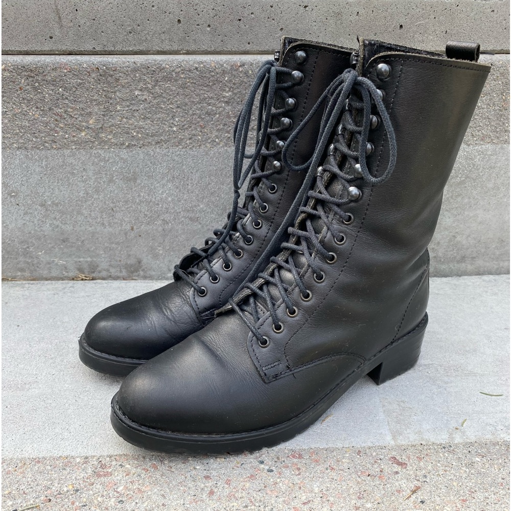 Canada Made Vintage 90s winter black lace up Boots sz 8